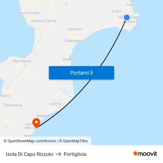 Isola Di Capo Rizzuto to Portigliola map