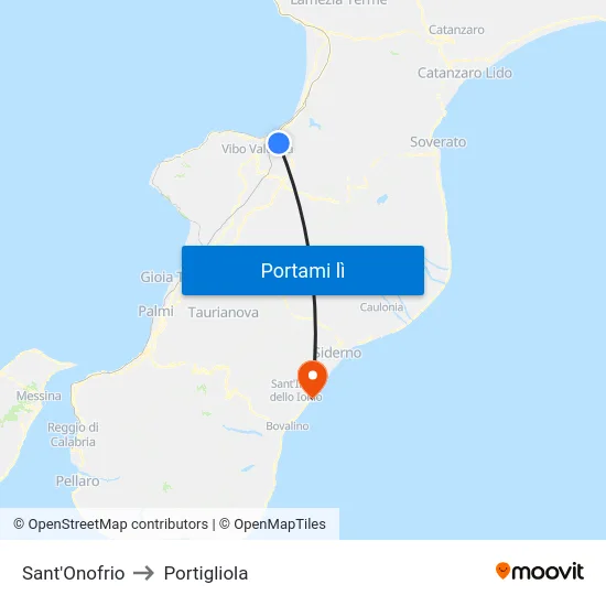 Sant'Onofrio to Portigliola map