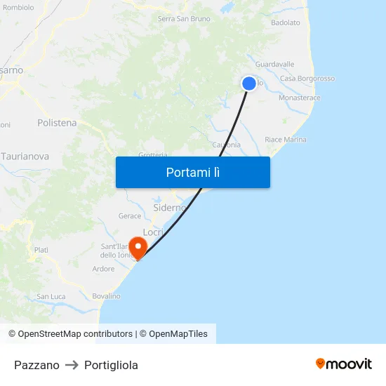 Pazzano to Portigliola map