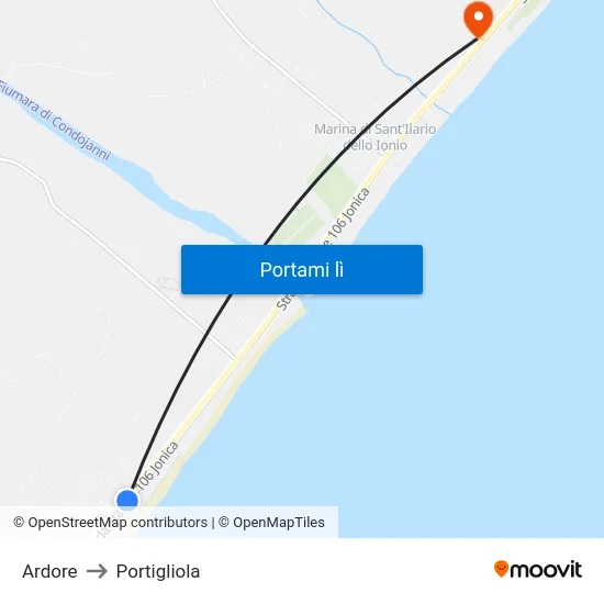 Ardore to Portigliola map
