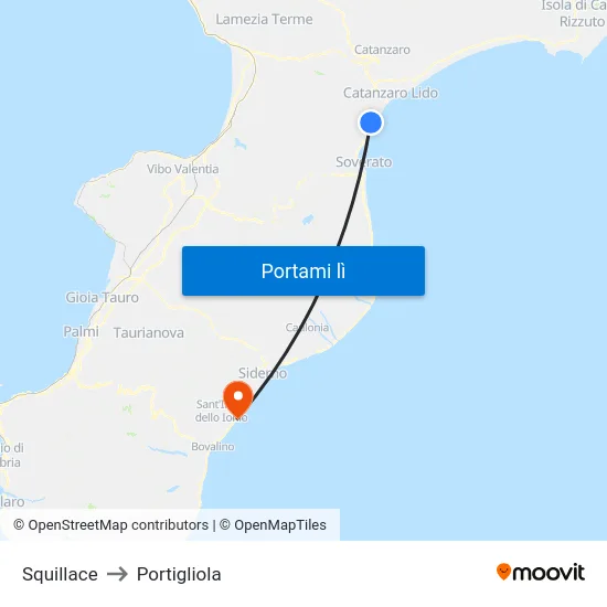 Squillace to Portigliola map