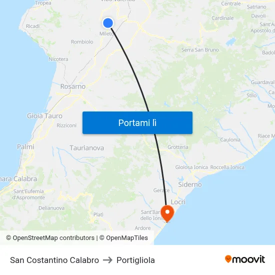 San Costantino Calabro to Portigliola map