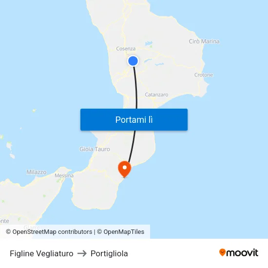 Figline Vegliaturo to Portigliola map