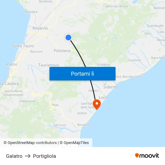 Galatro to Portigliola map