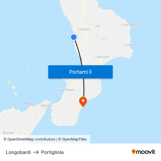Longobardi to Portigliola map