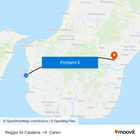 Reggio Di Calabria to Careri map