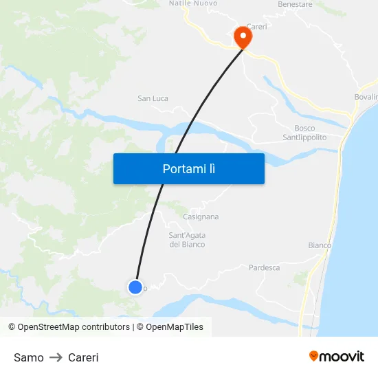 Samo to Careri map