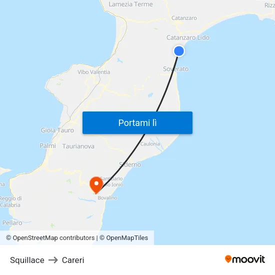 Squillace to Careri map