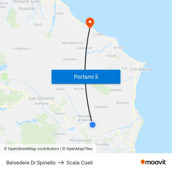 Belvedere Di Spinello to Scala Coeli map