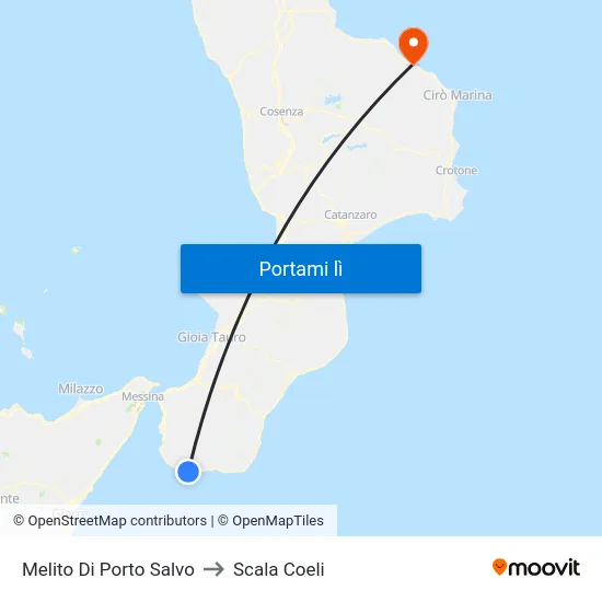 Melito Di Porto Salvo to Scala Coeli map