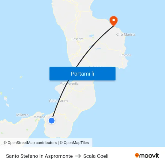 Santo Stefano In Aspromonte to Scala Coeli map