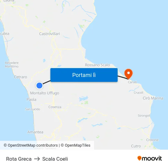 Rota Greca to Scala Coeli map