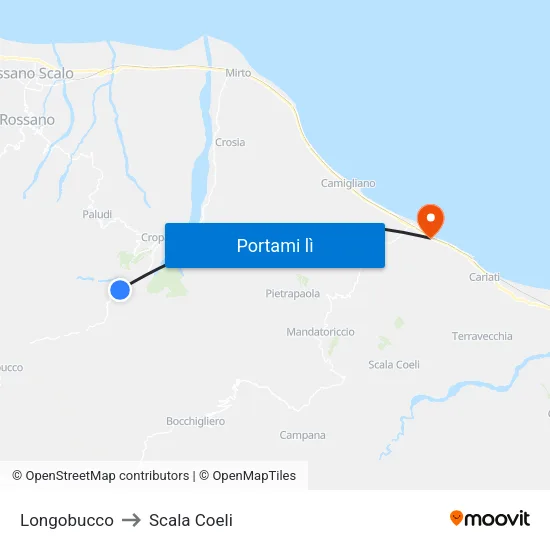 Longobucco to Scala Coeli map