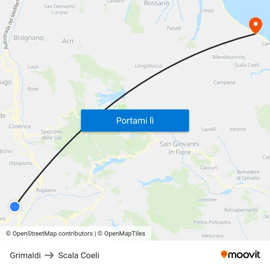 Grimaldi to Scala Coeli map