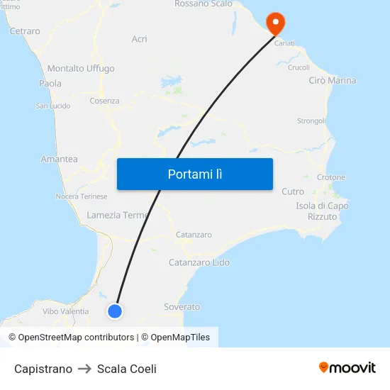 Capistrano to Scala Coeli map
