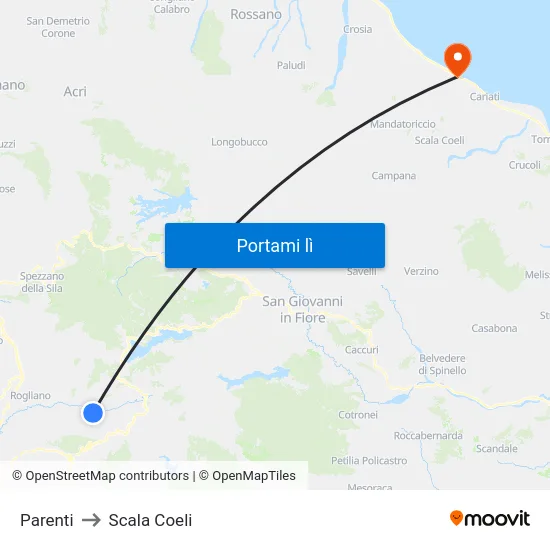 Parenti to Scala Coeli map