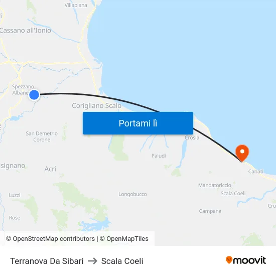 Terranova Da Sibari to Scala Coeli map