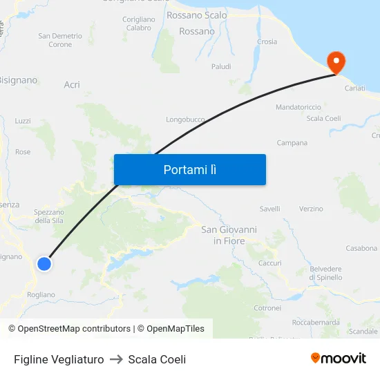Figline Vegliaturo to Scala Coeli map