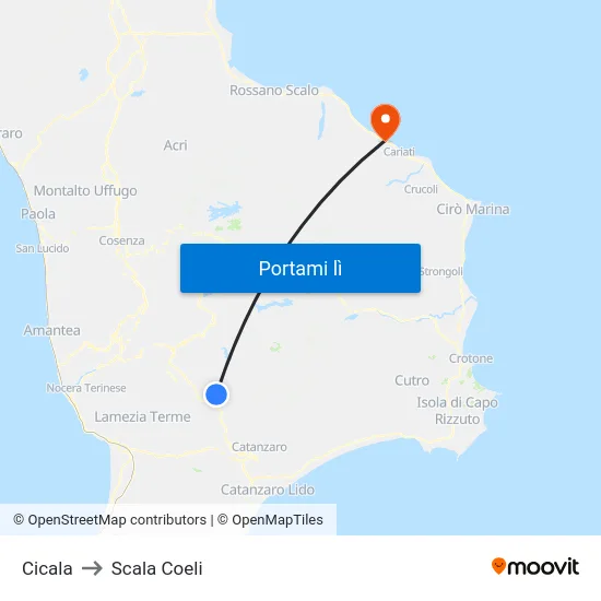 Cicala to Scala Coeli map