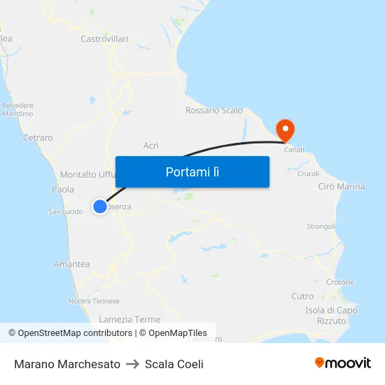 Marano Marchesato to Scala Coeli map