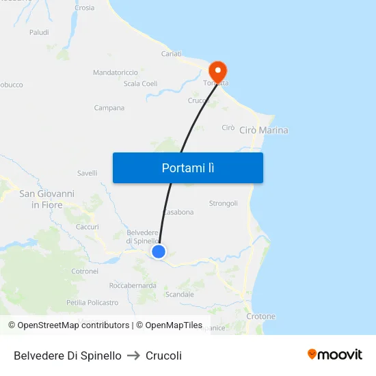 Belvedere Di Spinello to Crucoli map