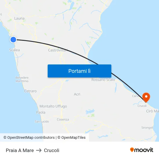Praia A Mare to Crucoli map