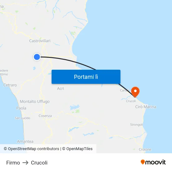 Firmo to Crucoli map