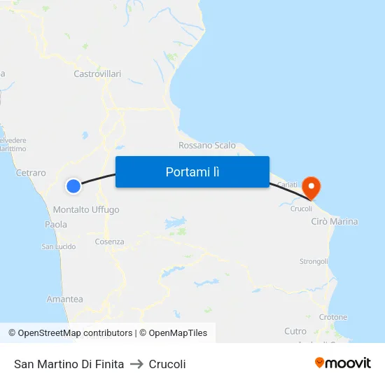 San Martino Di Finita to Crucoli map