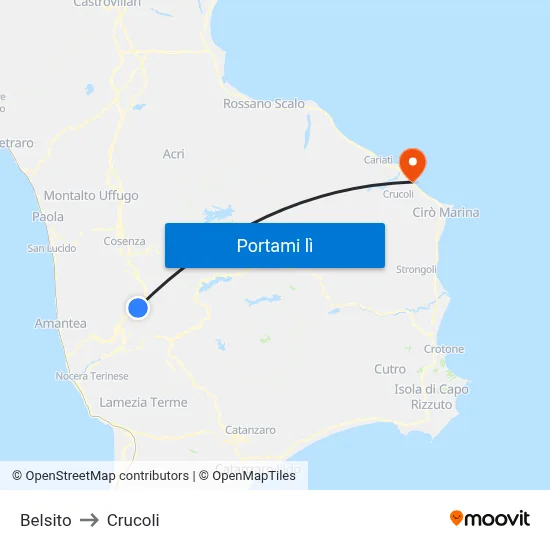 Belsito to Crucoli map