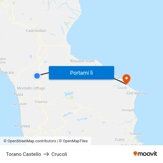 Torano Castello to Crucoli map