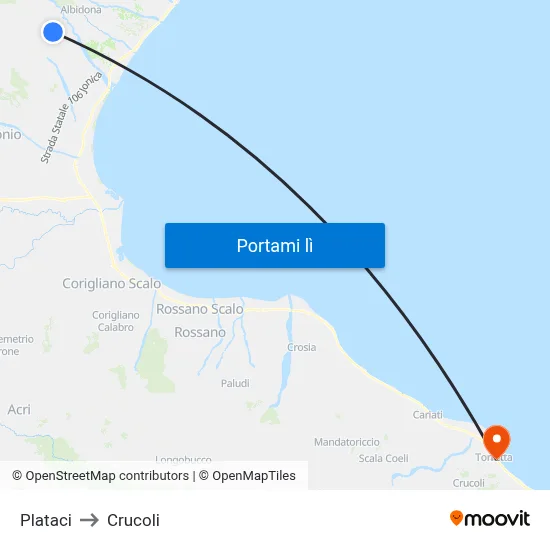Plataci to Crucoli map