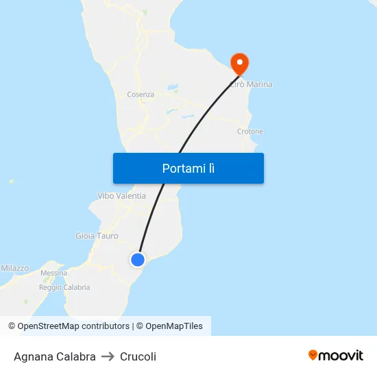 Agnana Calabra to Crucoli map