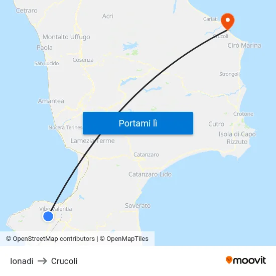 Ionadi to Crucoli map