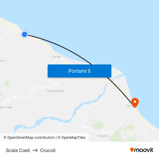Scala Coeli to Crucoli map