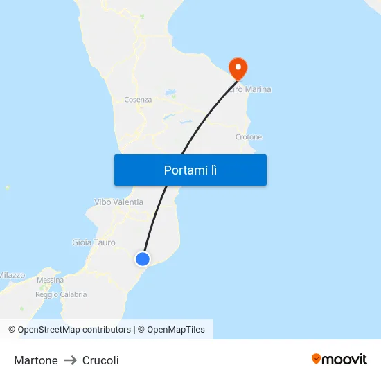 Martone to Crucoli map