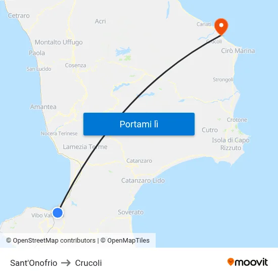 Sant'Onofrio to Crucoli map