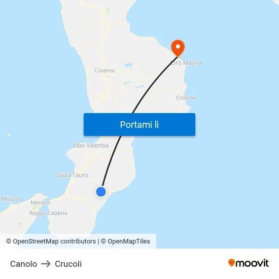 Canolo to Crucoli map