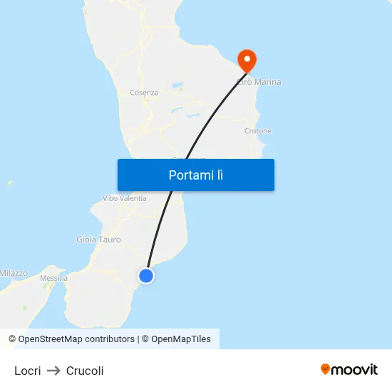 Locri to Crucoli map