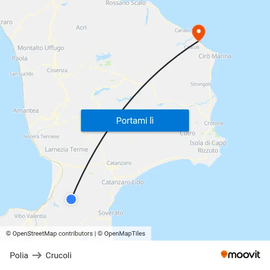 Polia to Crucoli map