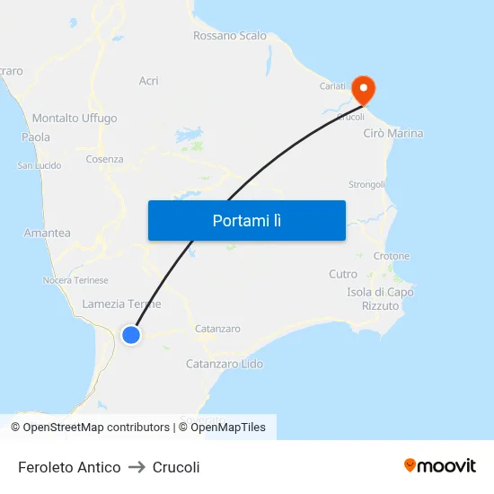 Feroleto Antico to Crucoli map