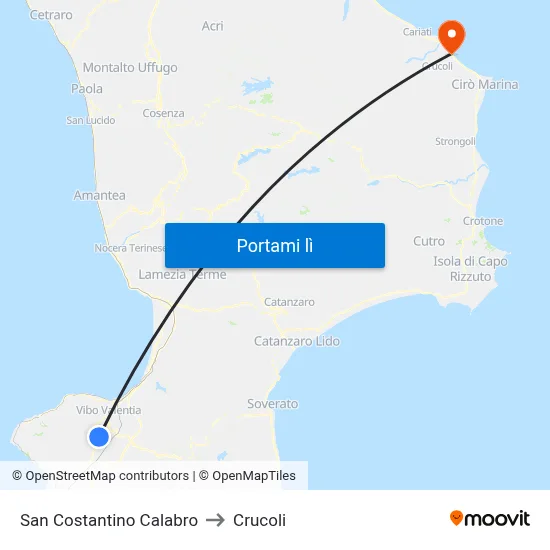 San Costantino Calabro to Crucoli map