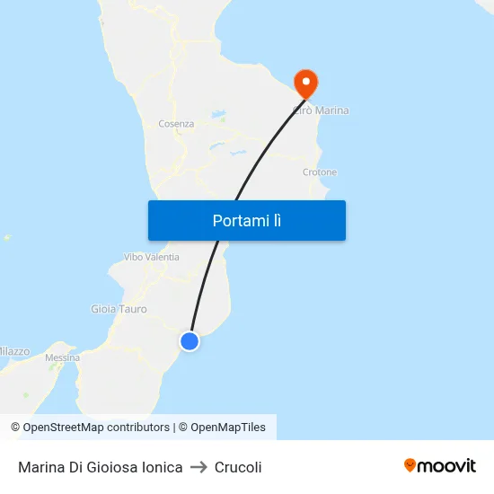 Marina Di Gioiosa Ionica to Crucoli map