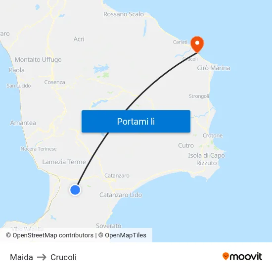 Maida to Crucoli map