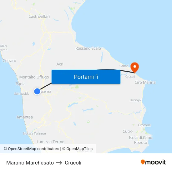 Marano Marchesato to Crucoli map