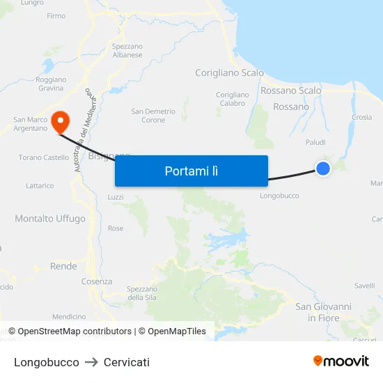 Longobucco to Cervicati map