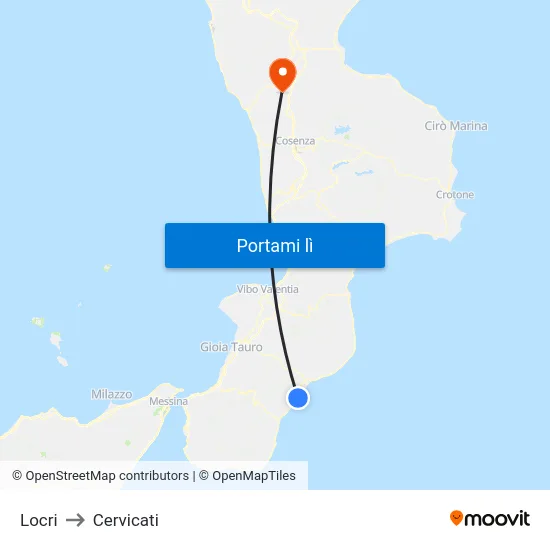 Locri to Cervicati map