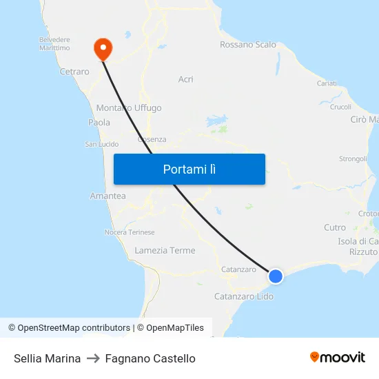 Sellia Marina to Fagnano Castello map