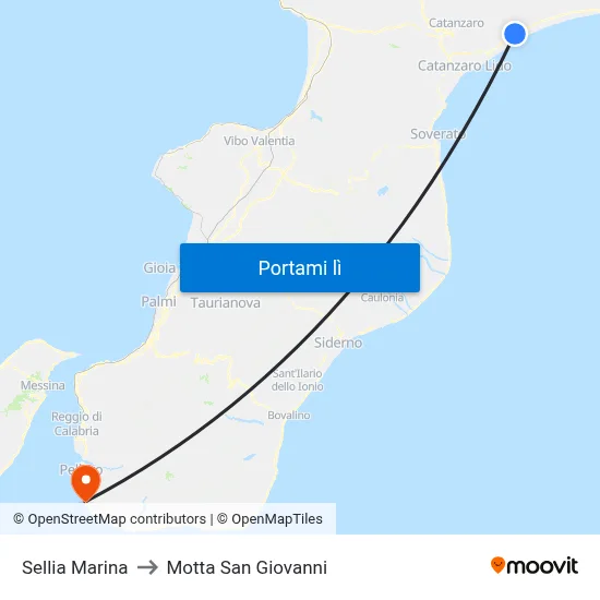 Sellia Marina to Motta San Giovanni map