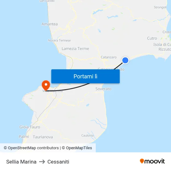 Sellia Marina to Cessaniti map