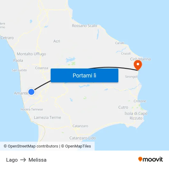 Lago to Melissa map